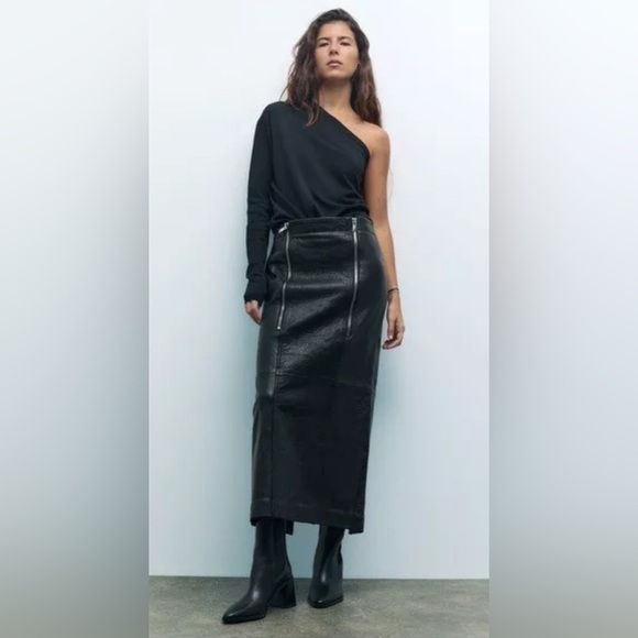 Zara Geometric Heel Pointed Ankle Boot Black - Picture 13 of 13